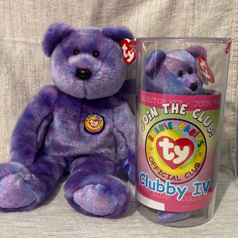 TY Beanie Babies Official Club large and small Buddy - CLUBBY IV
